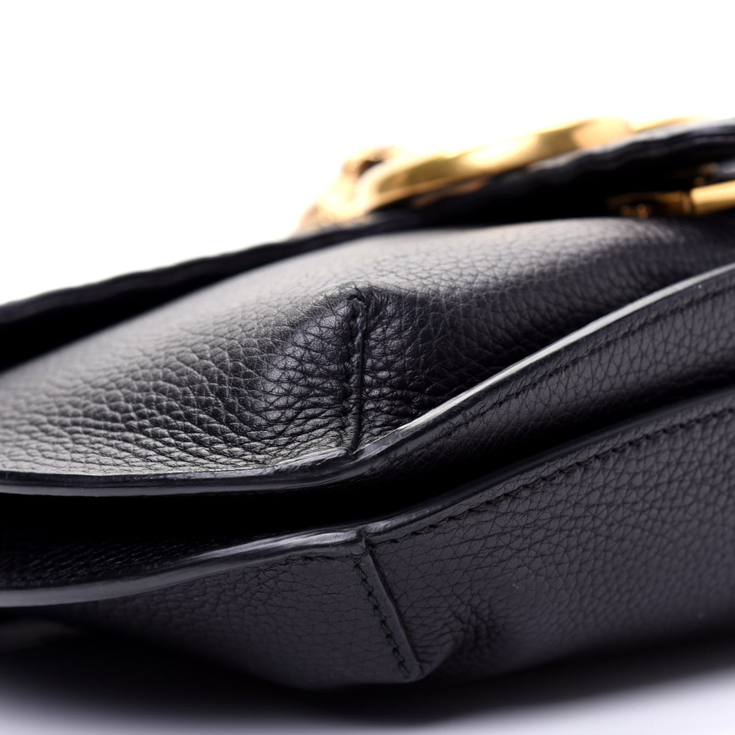 Cellarius Calfskin Feline GG Marmont Flap Shoulder Bag Black
