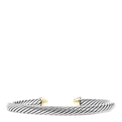 David Yurman Sterling Silver 14K Yellow Gold 5mm Cable Classics Bracelet 3 of 4