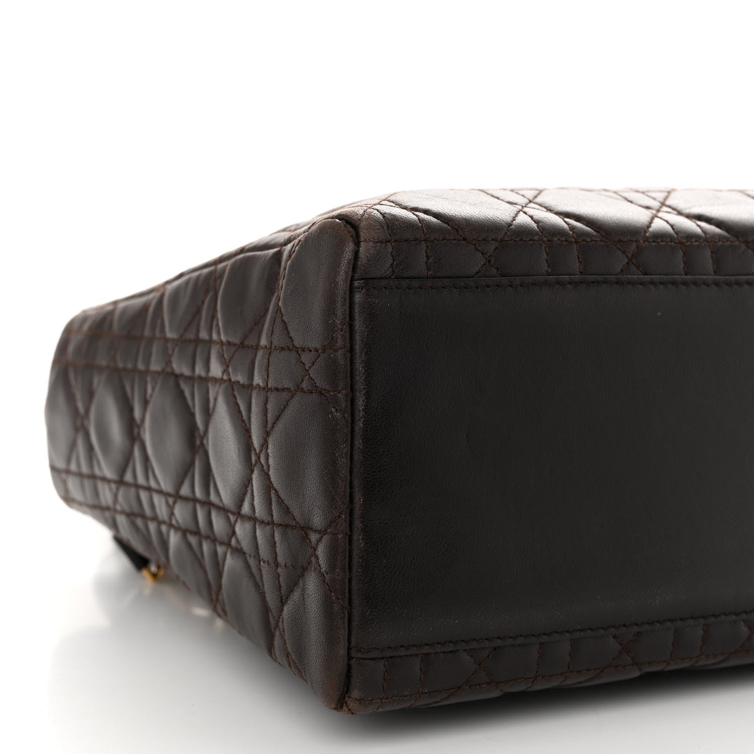 Christian Dior Lambskin Cannage Medium Lady Dior Dark Brown 8 of 9