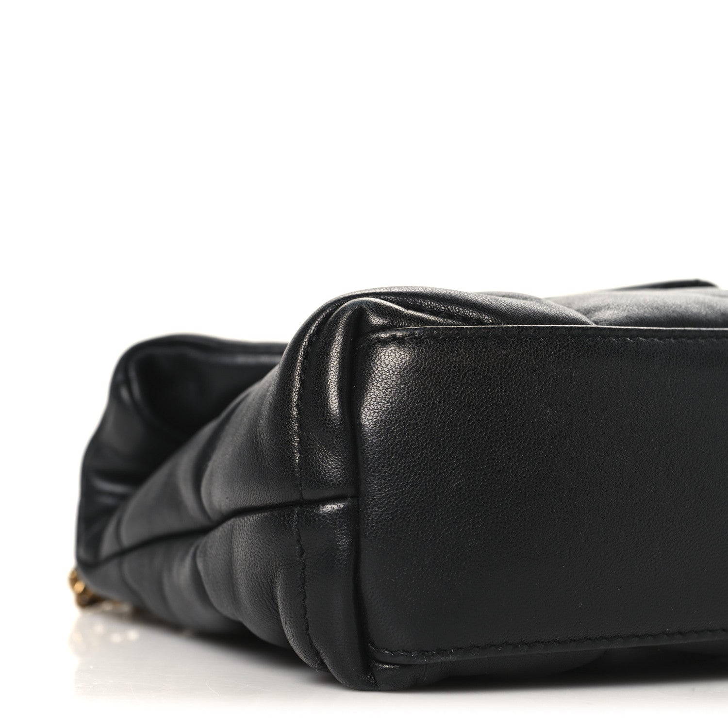 Saint Laurent Lambskin Quilted Toy Loulou Puffer Monogram Chain Satchel Black 10 of 12