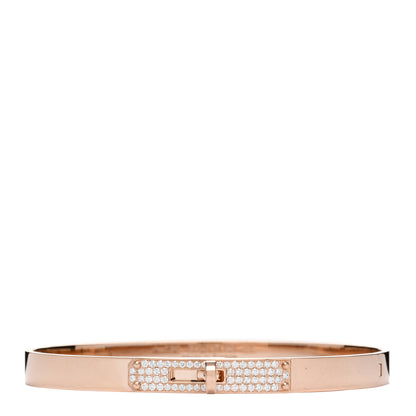 Hermes 18K Rose Gold Diamond PM Kelly Pave Bracelet ST 1 of 3