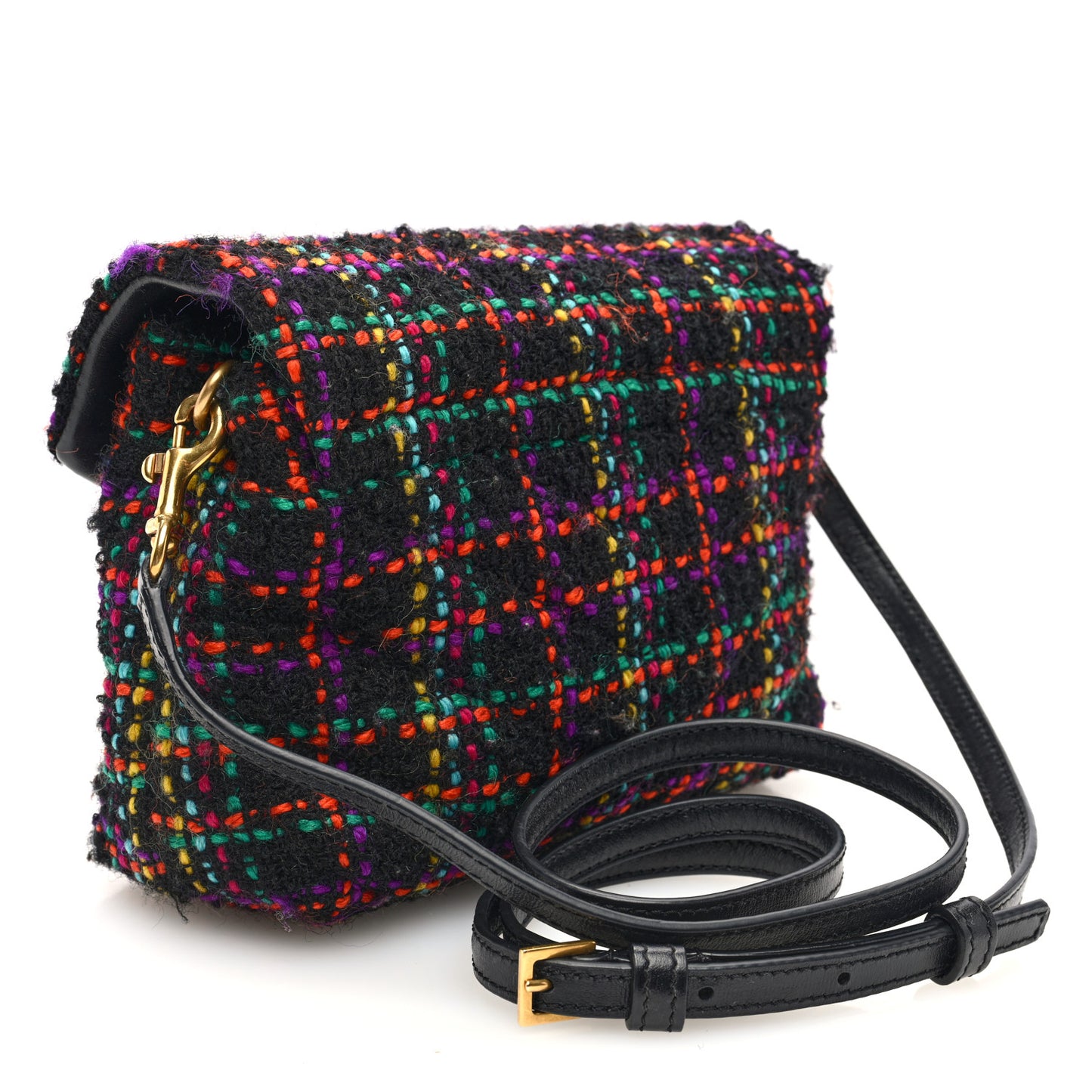 Tweed Toy Loulou Shoulder Bag Black