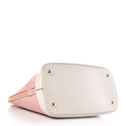 Prada Saffiano Lux Bi-Color Promenade Dome Tote Orchidea Talco 4 of 18