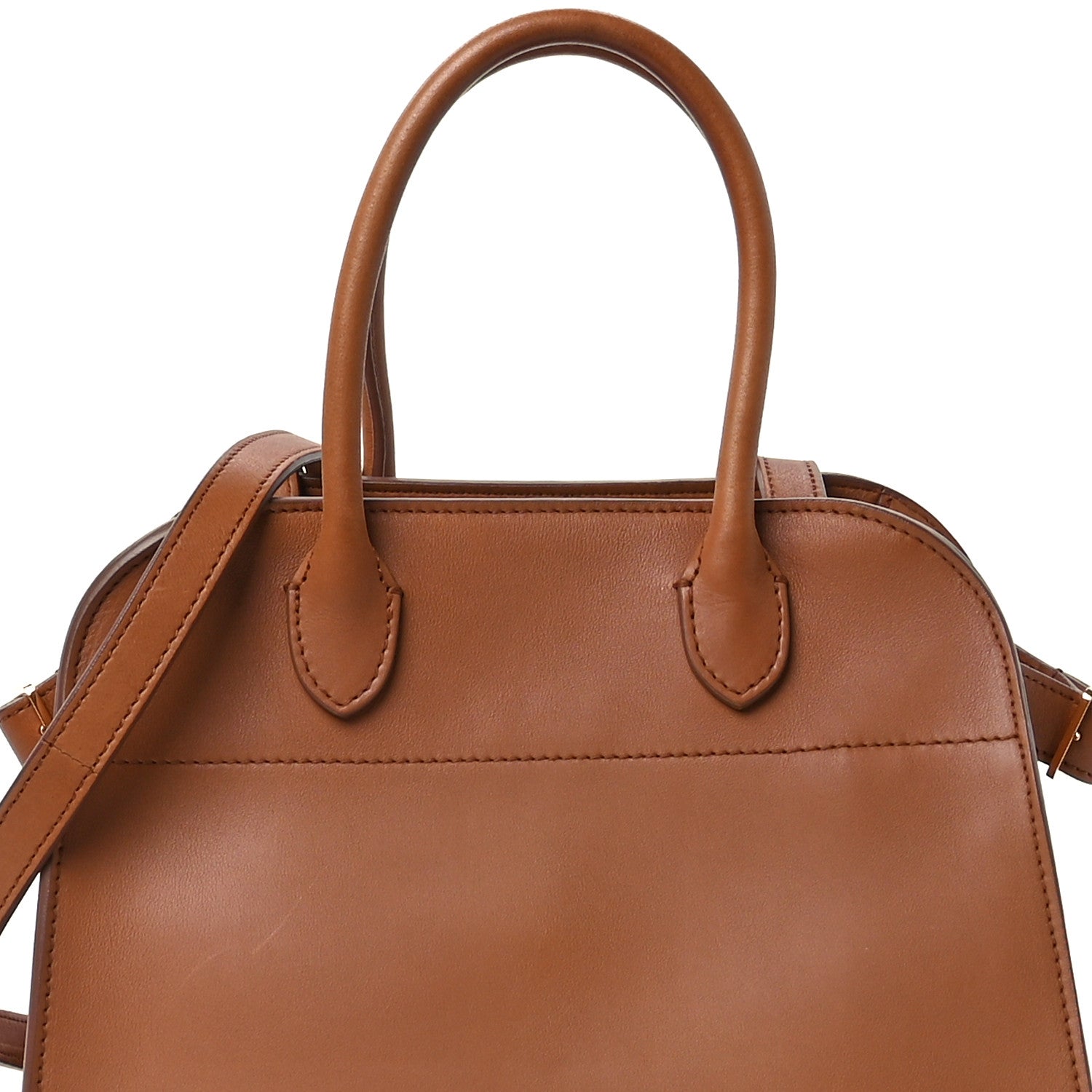 The Row Polished Saddle Calfskin Soft Margaux 10 Bag Cuir 7 of 12