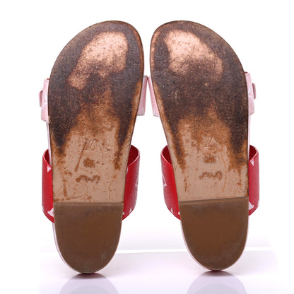 Louis Vuitton Monogram Giant Bom Dia Flat Mule Sandals 37.5 Rouge Rose 5 of 18