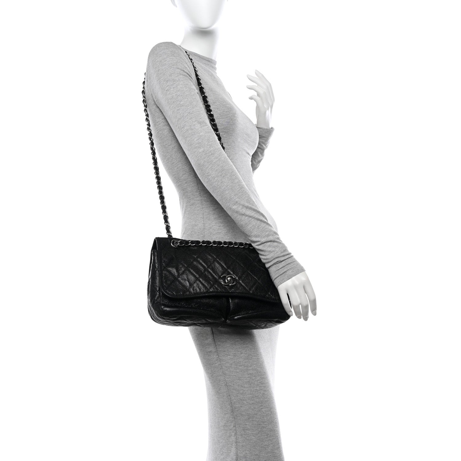 Chanel Grained Calfskin Medium Natural Beauty Flap Black 2 of 10