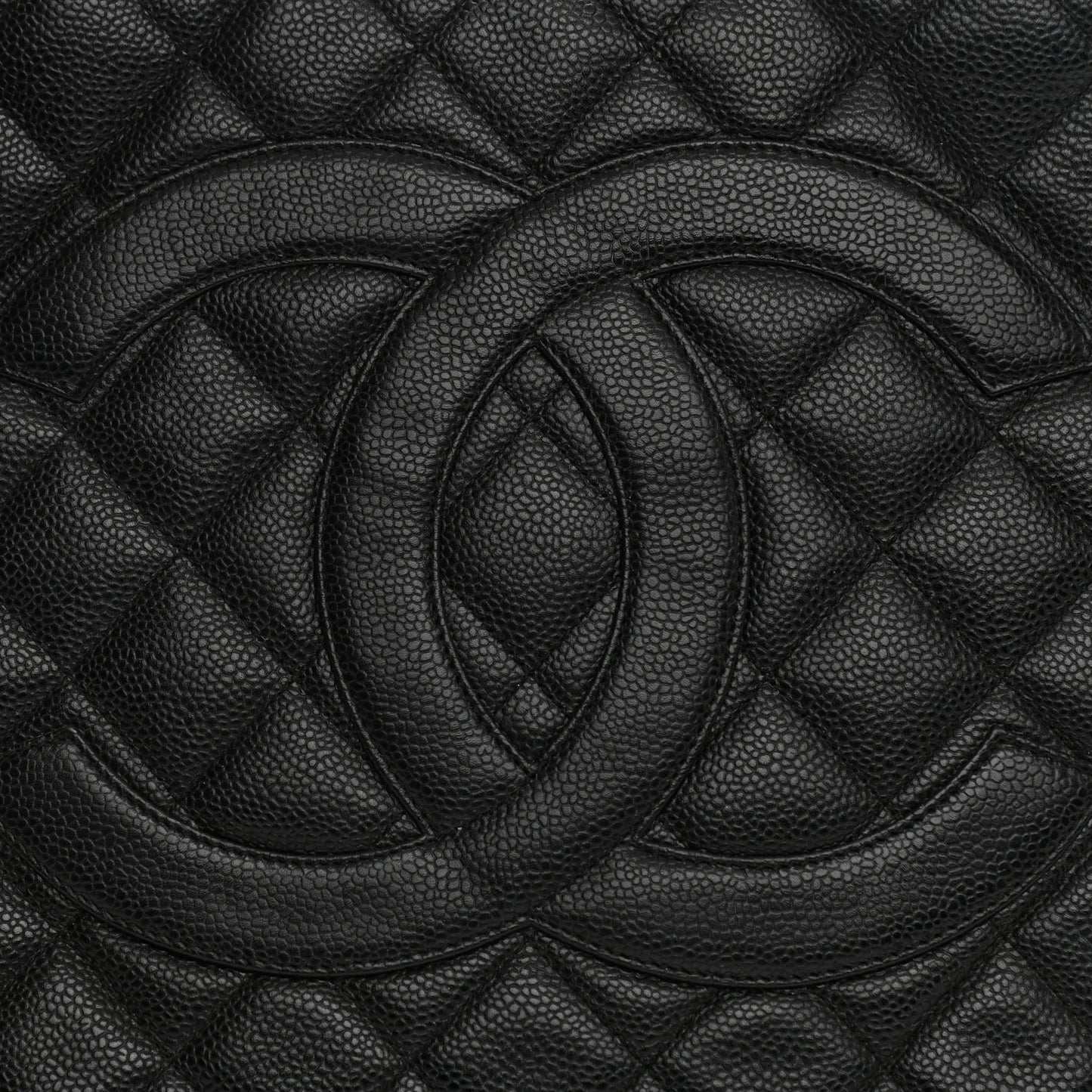 Caviar Quilted Medallion Tote Black