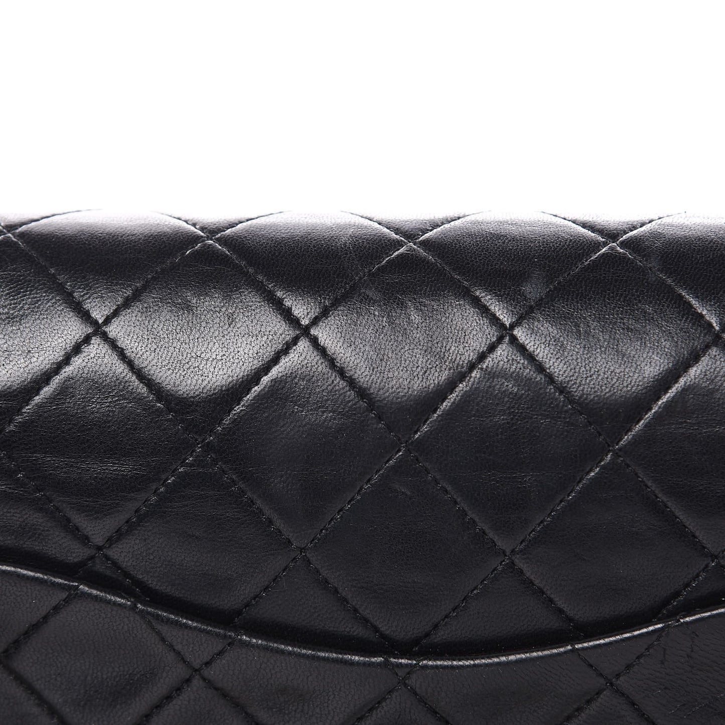 Lambskin Quilted Medium Double Flap Black