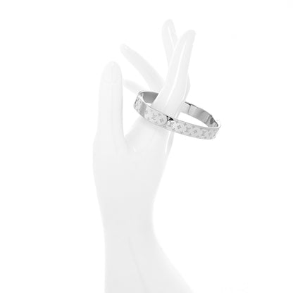 Louis Vuitton Brass Palladium Plated Nanogram Cuff M Silver 2 of 7