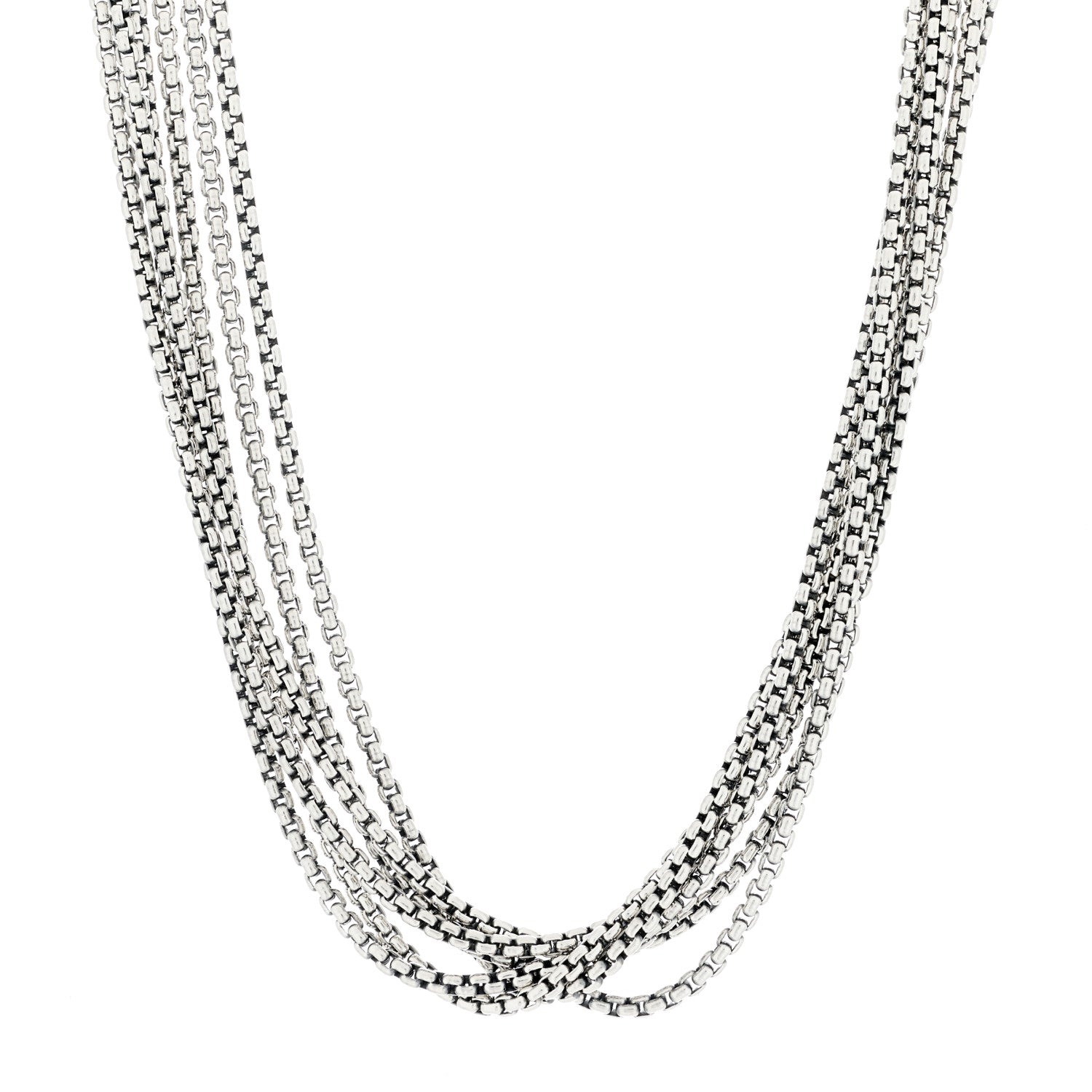 David Yurman Sterling Silver 14K Yellow Gold Multi Box Chain Necklace 1 of 4