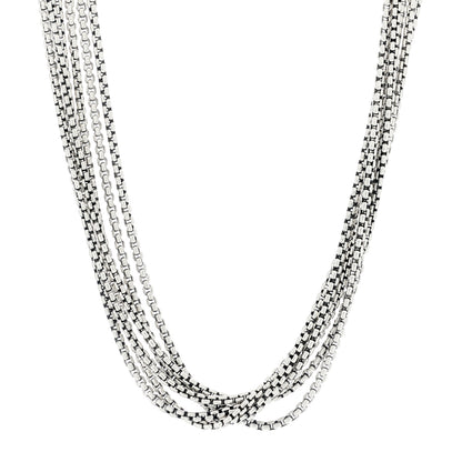 David Yurman Sterling Silver 14K Yellow Gold Multi Box Chain Necklace 1 of 4