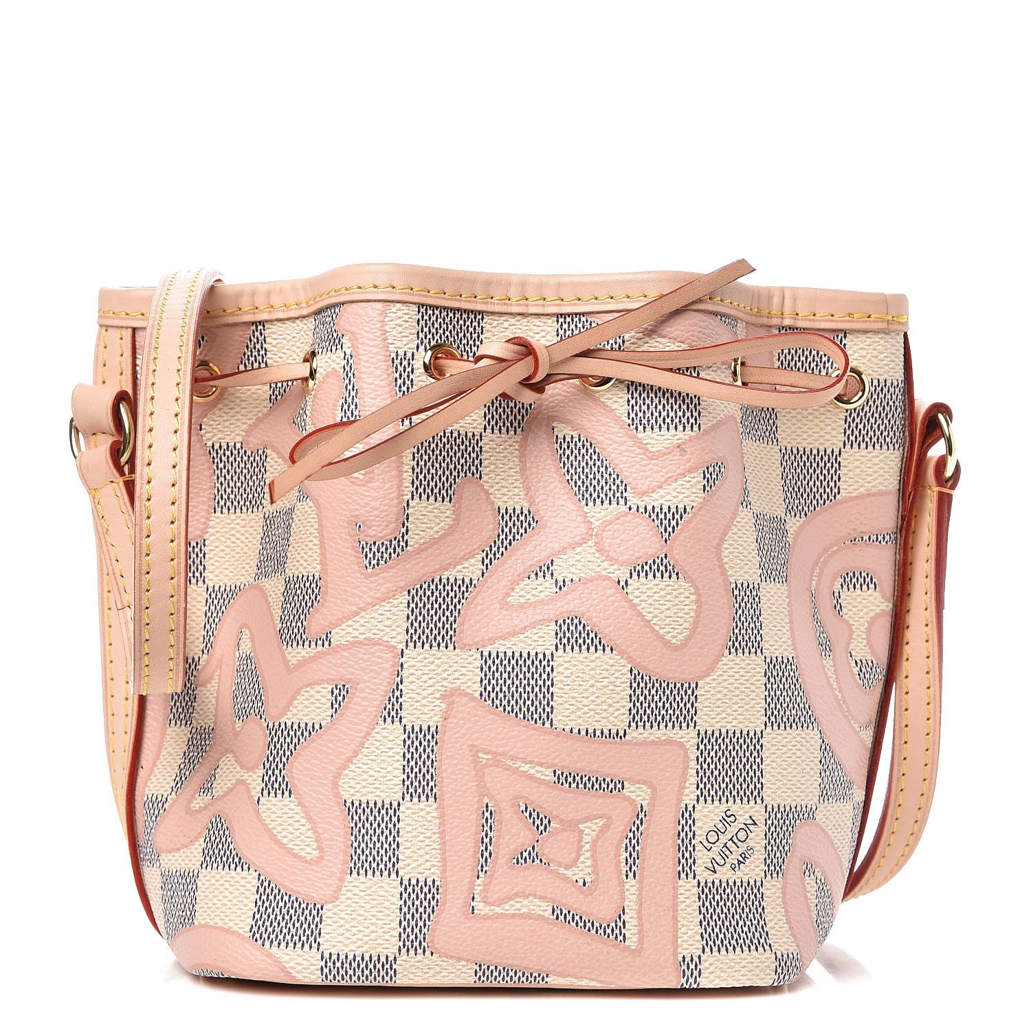 Louis Vuitton Damier Azur Tahitienne Nano Noe Rose Ballerine 1 of 7