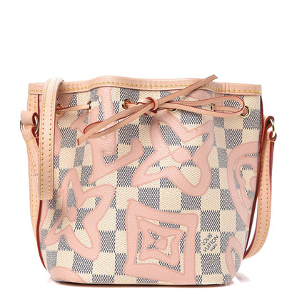 Louis Vuitton Damier Azur Tahitienne Nano Noe Rose Ballerine 1 of 7
