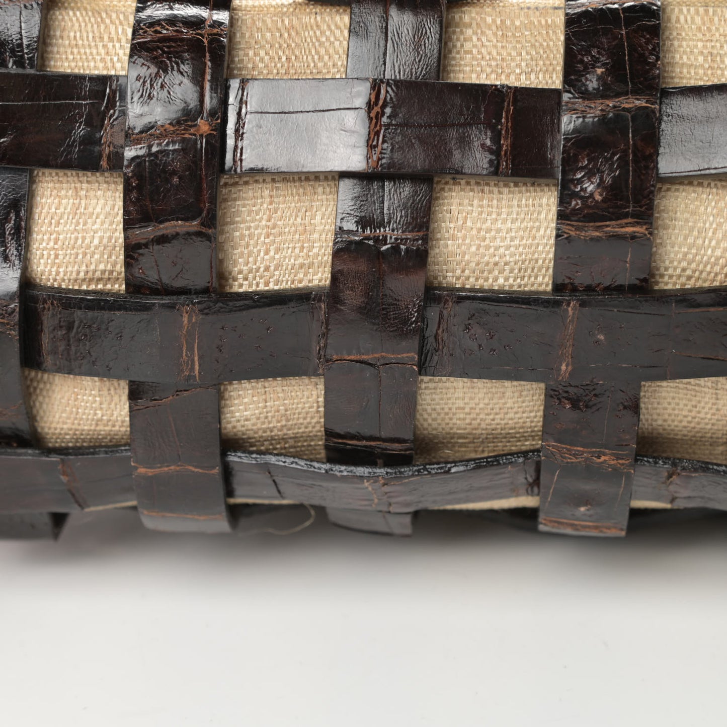 Crocodile Woven Tote Brown