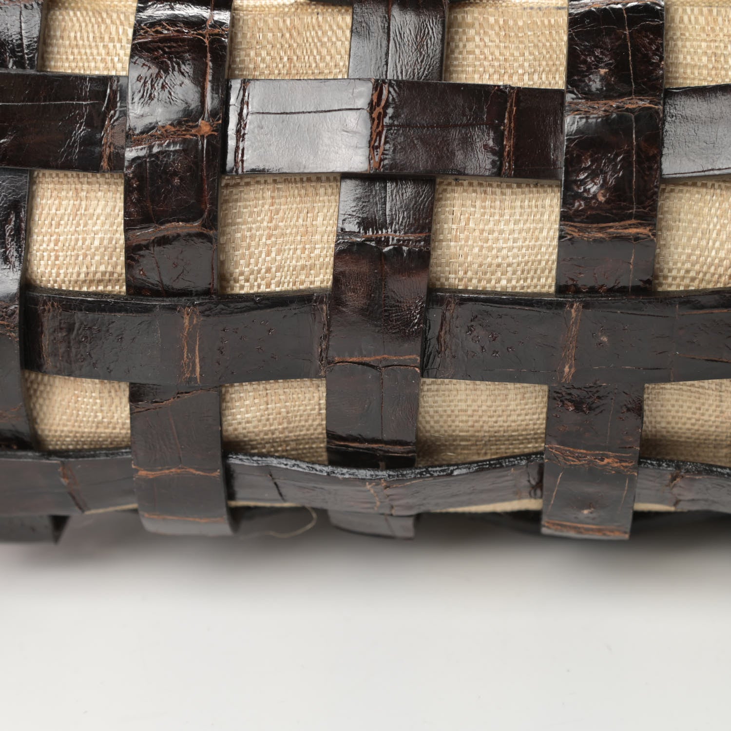 Nancy Gonzalez Crocodile Woven Tote Brown 11 of 13