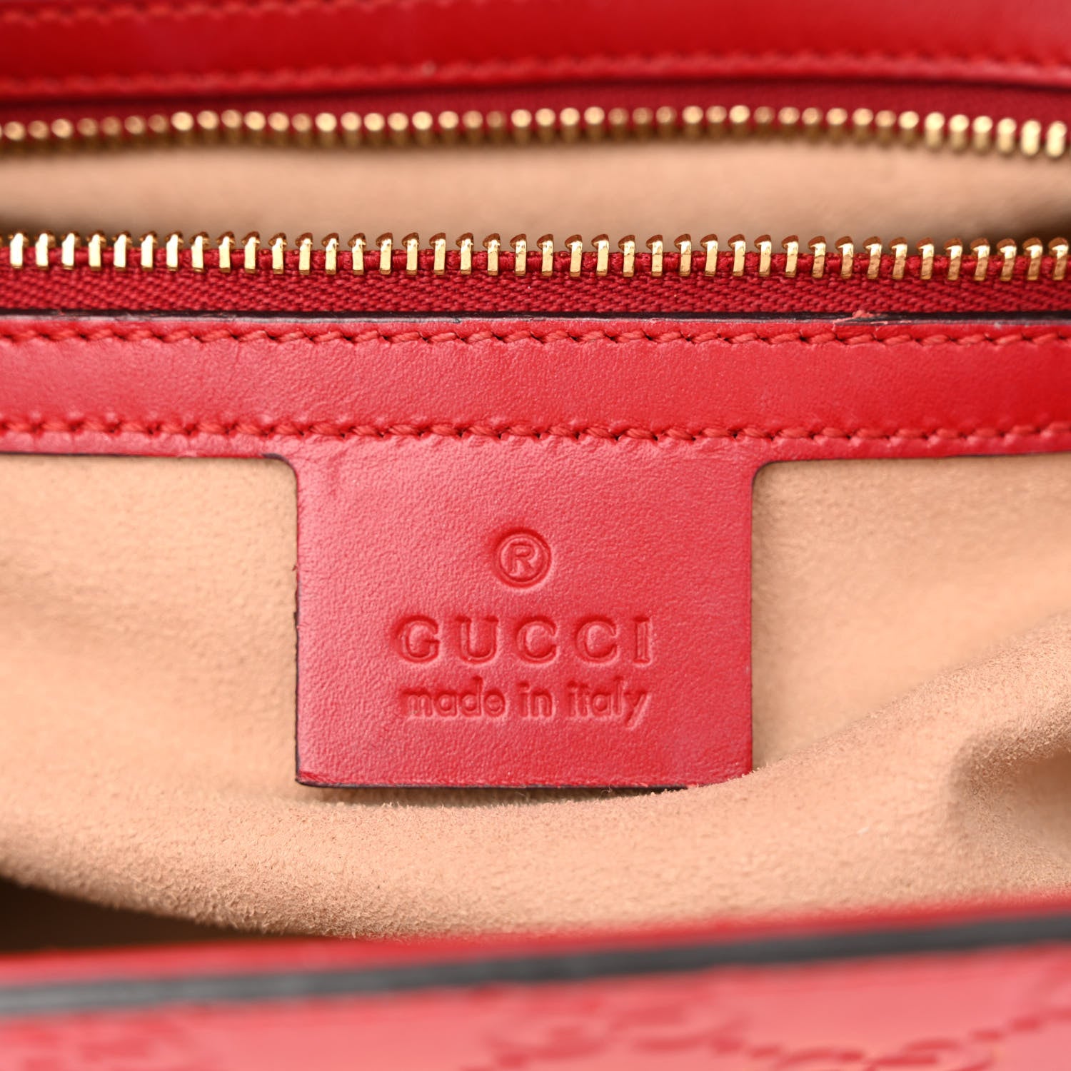 Gucci Guccissima Signature Small Padlock Top Handle Bag Hibiscus Red 6 of 11