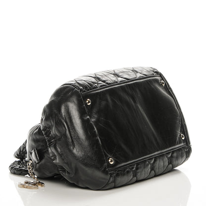 Chanel Lambskin Quilted Hidden Chain Bowler Black 4 of 7