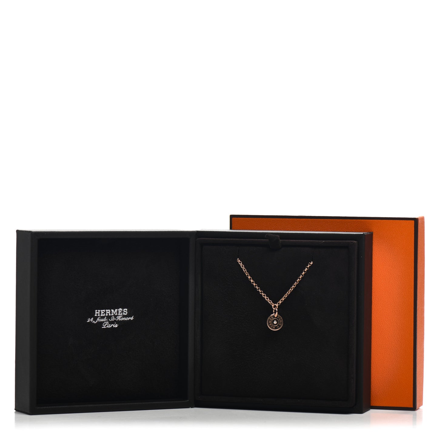 18K Rose Gold Diamond Gambade Clou de Selle Necklace
