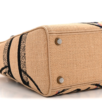 Christian Dior Canvas Jute Embroidered Medium Lady D-Lite Beige Multicolor 9 of 12