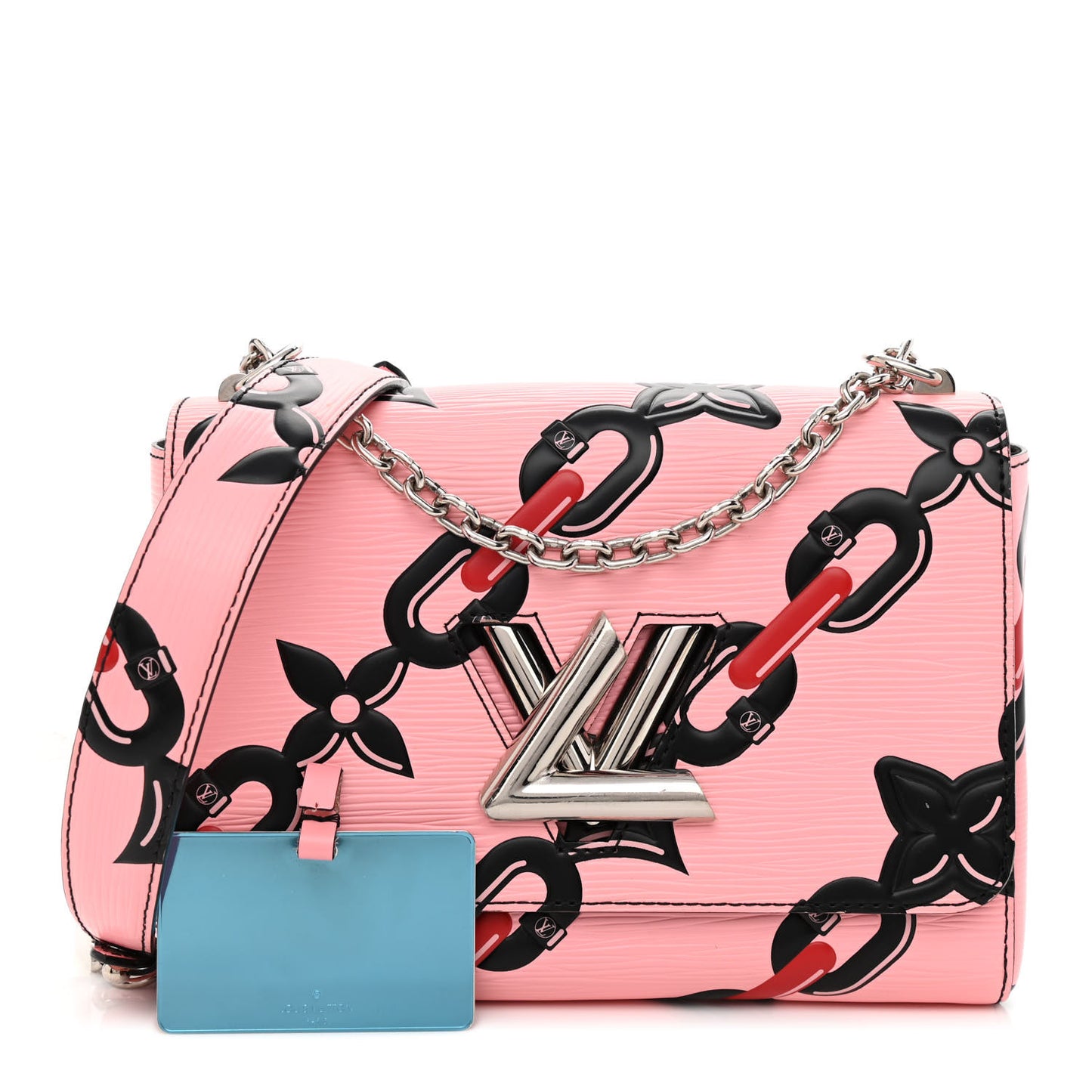 Epi Chain Flower Twist Shoulder Bag MM Pink