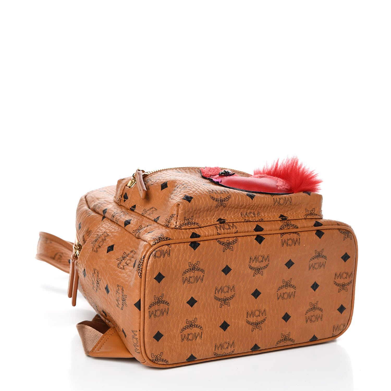 MCM Visetos Small Rooster Stark Backpack Cognac 4 of 9