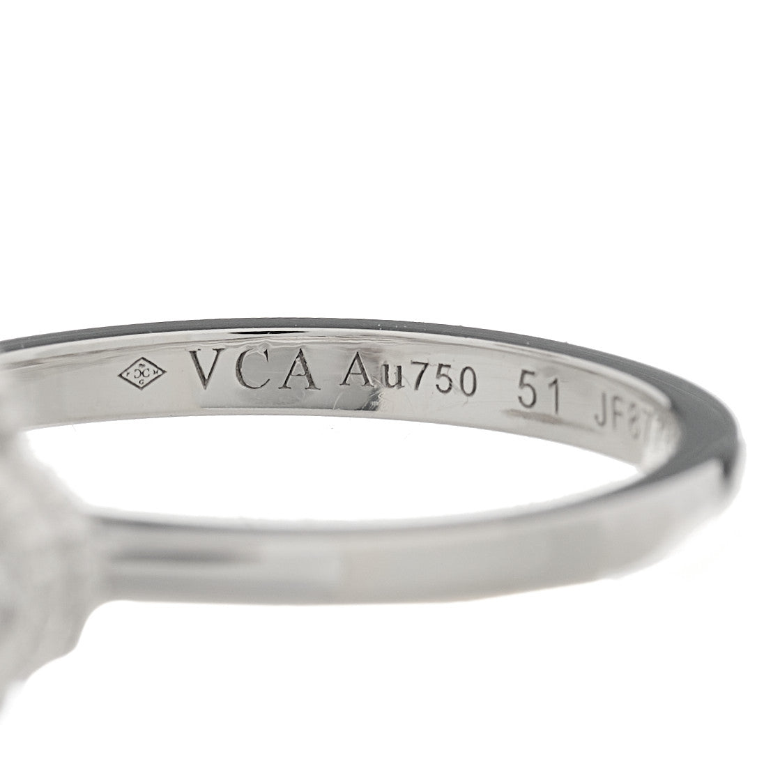 Van Cleef & Arpels 18K White Gold Diamond Sweet Alhambra Ring 51 5.75 6 of 7