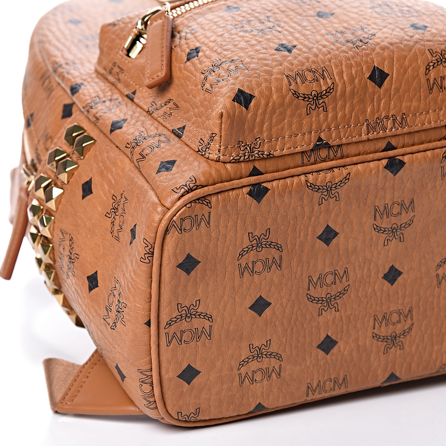 Visetos Small Side Stud Stark Backpack Cognac