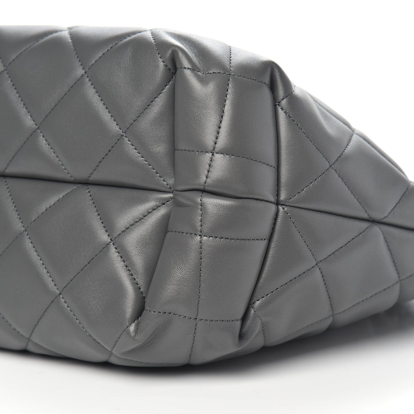 Lambskin Quilted CC Dweller Drawstring Tote Grey