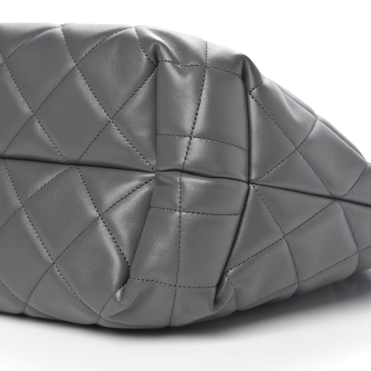 Chanel Lambskin Quilted CC Dweller Drawstring Tote Grey 9 of 9