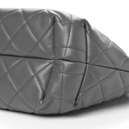 Chanel Lambskin Quilted CC Dweller Drawstring Tote Grey 9 of 9