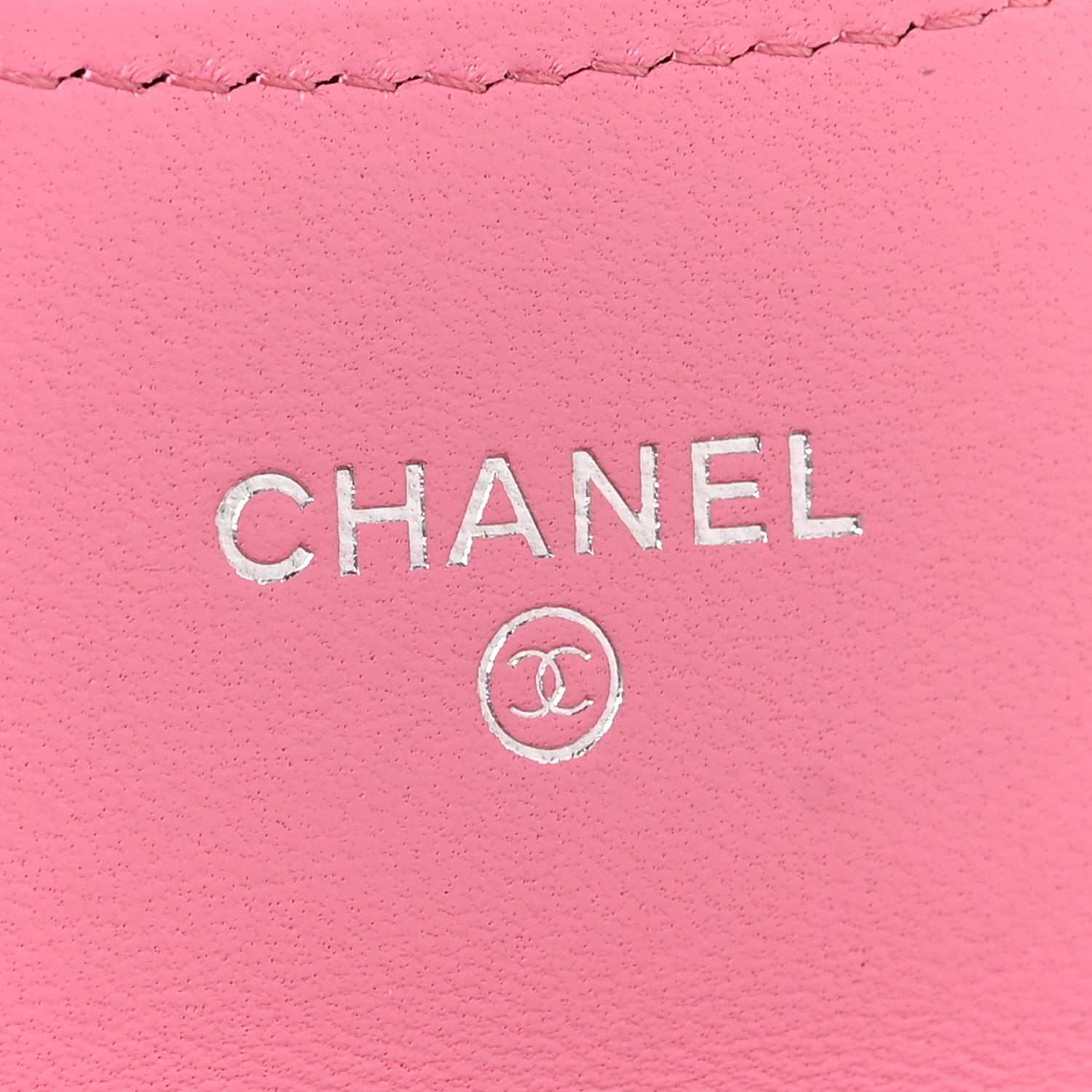 Chanel Lambskin Quilted Flap Card Holder On Chain Pink 7 of 12