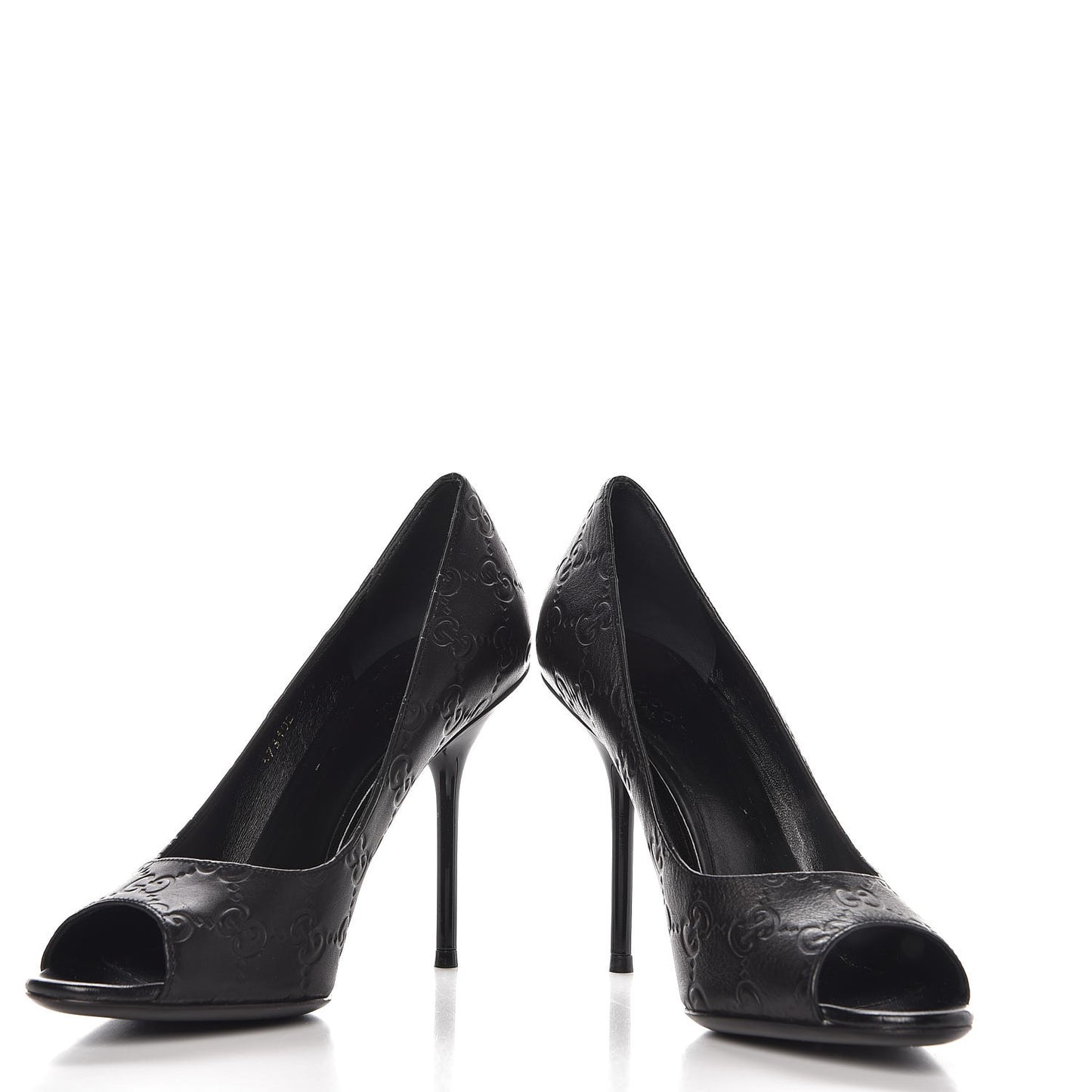Guccissima Peep Toe Pumps 37.5 Black