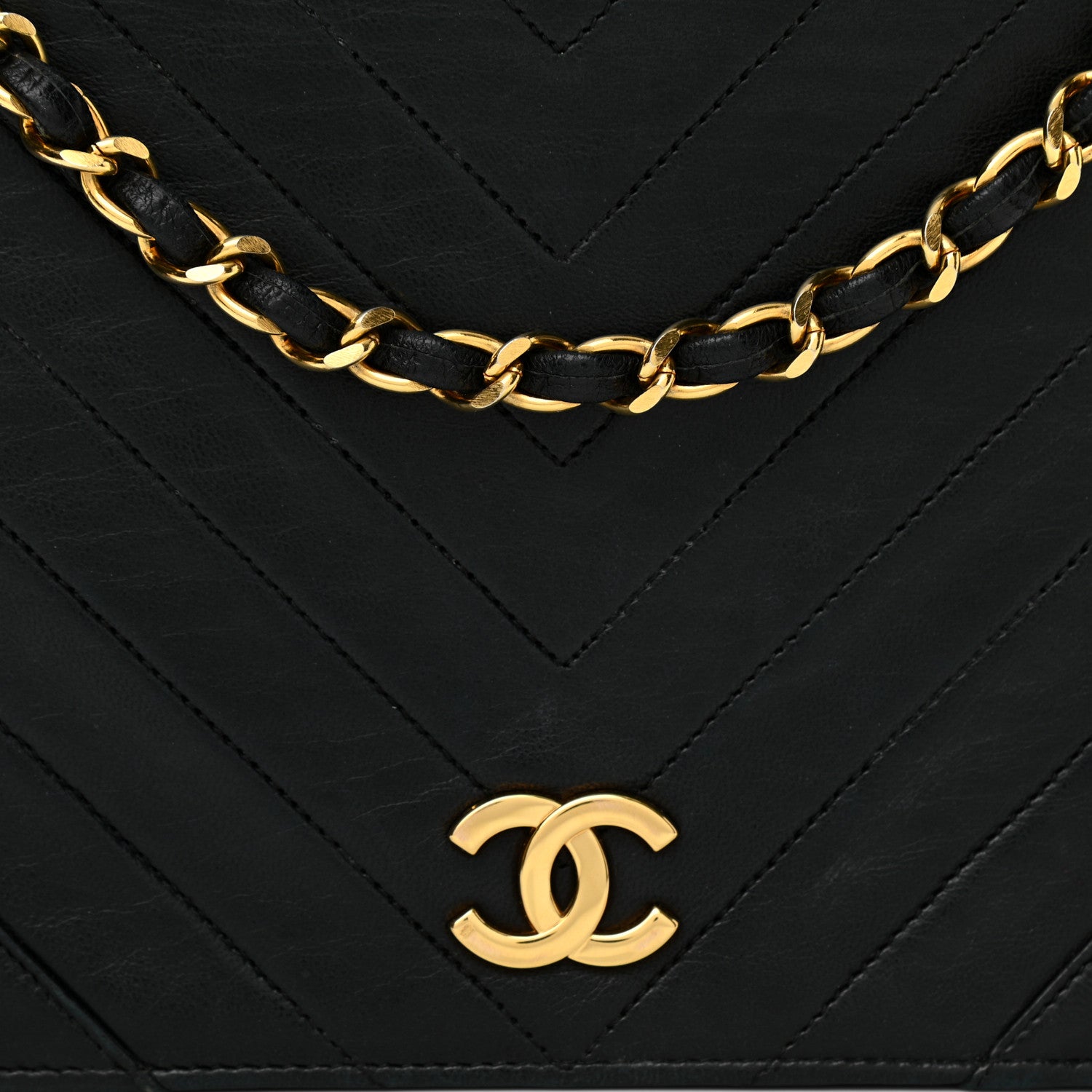 Chanel Lambskin Chevron Quilted Small Single Flap Black 8 of 12