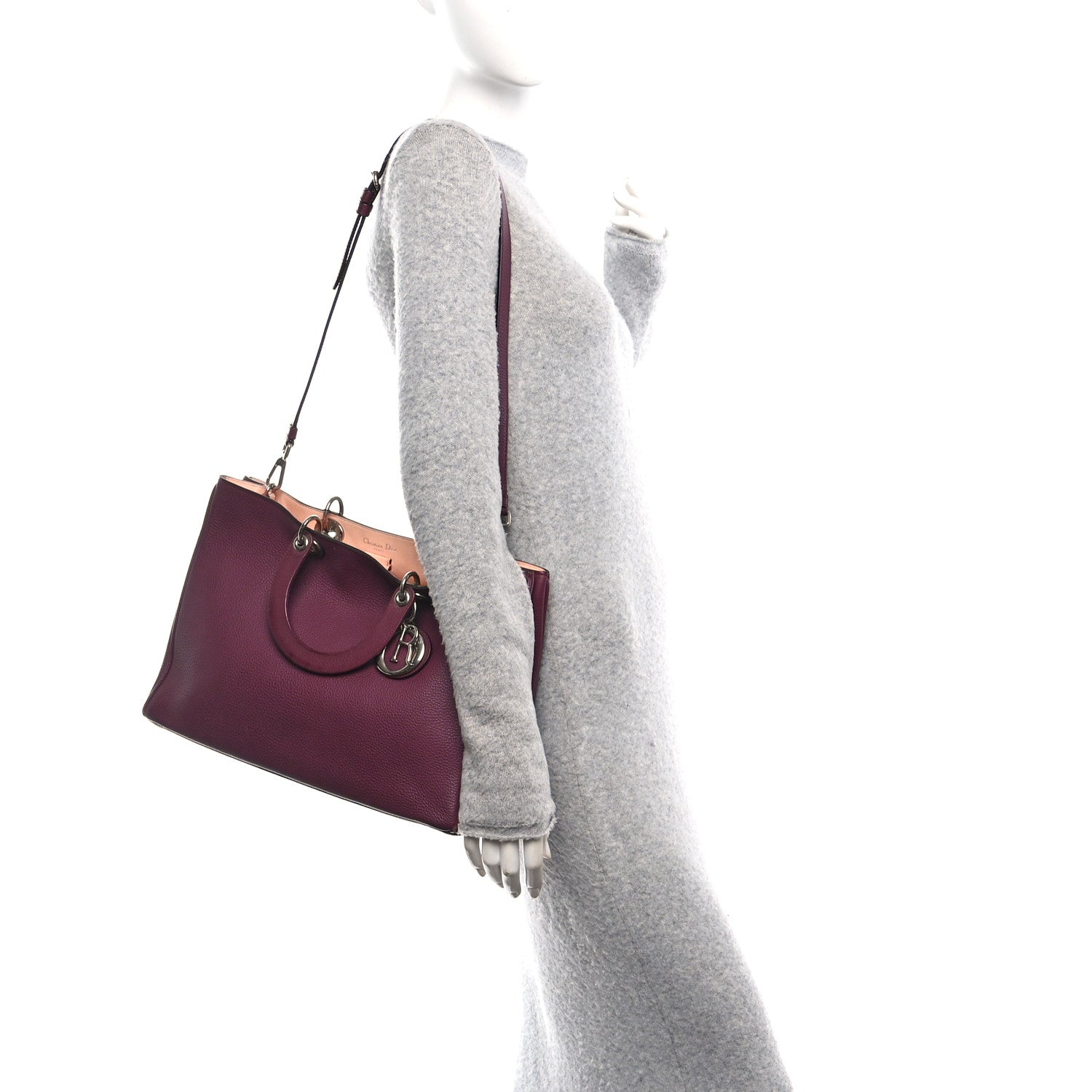 Christian Dior Bullcalf Large Diorissimo Tote Purple 2 of 10