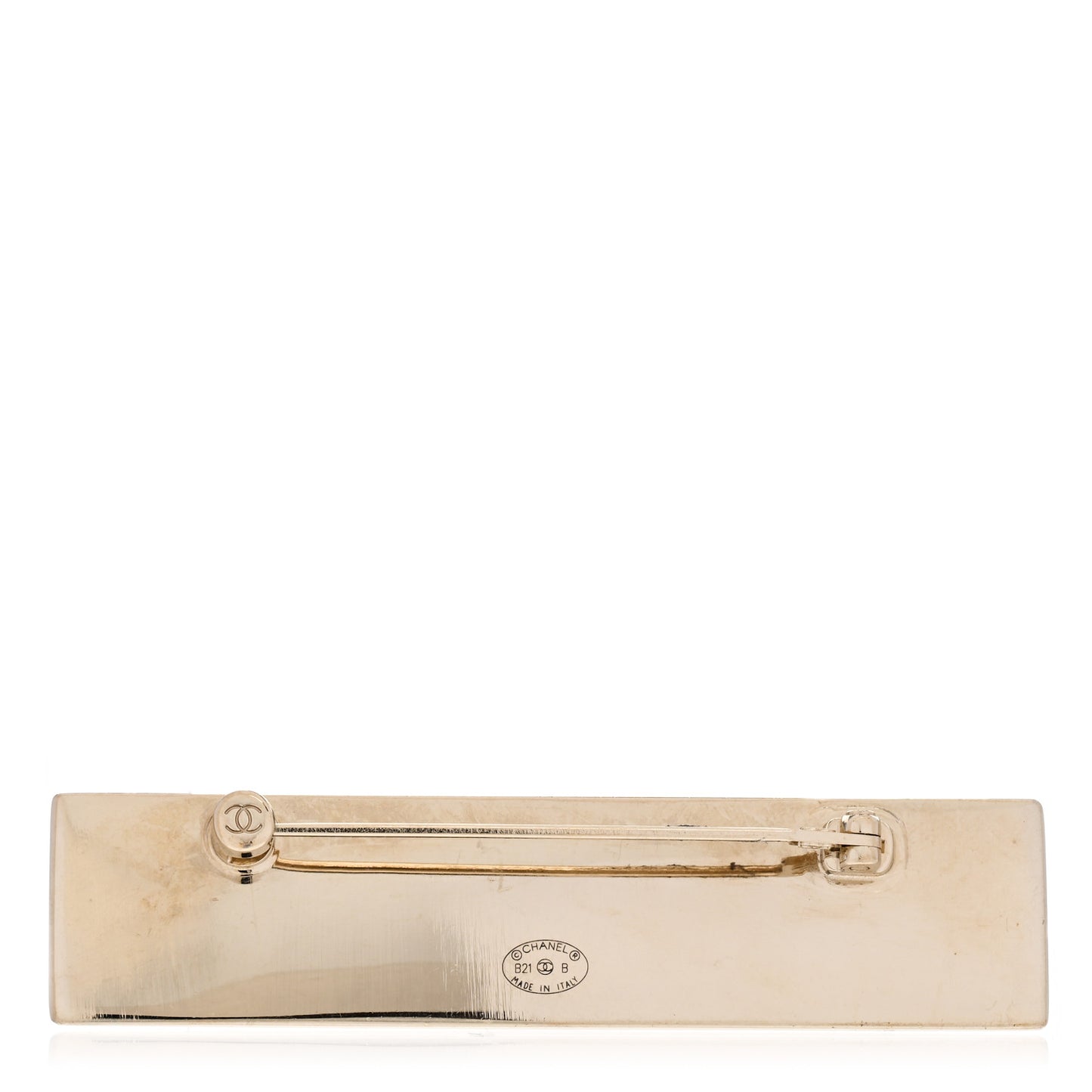 Metal Enamel Logo Brooch Gold