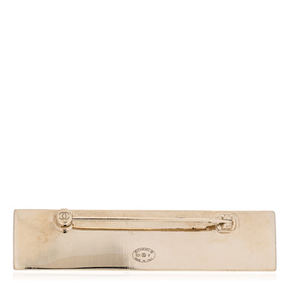 Chanel Metal Enamel Logo Brooch Gold 3 of 4