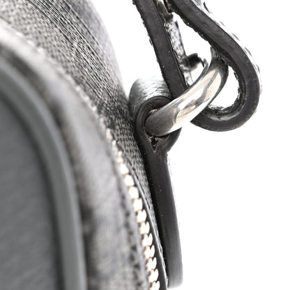 Gucci GG Supreme Monogram Textured Dollar Calfskin Small Ophidia Top Handle Shoulder Bag Grey Black Graphite Grey 13 of 14