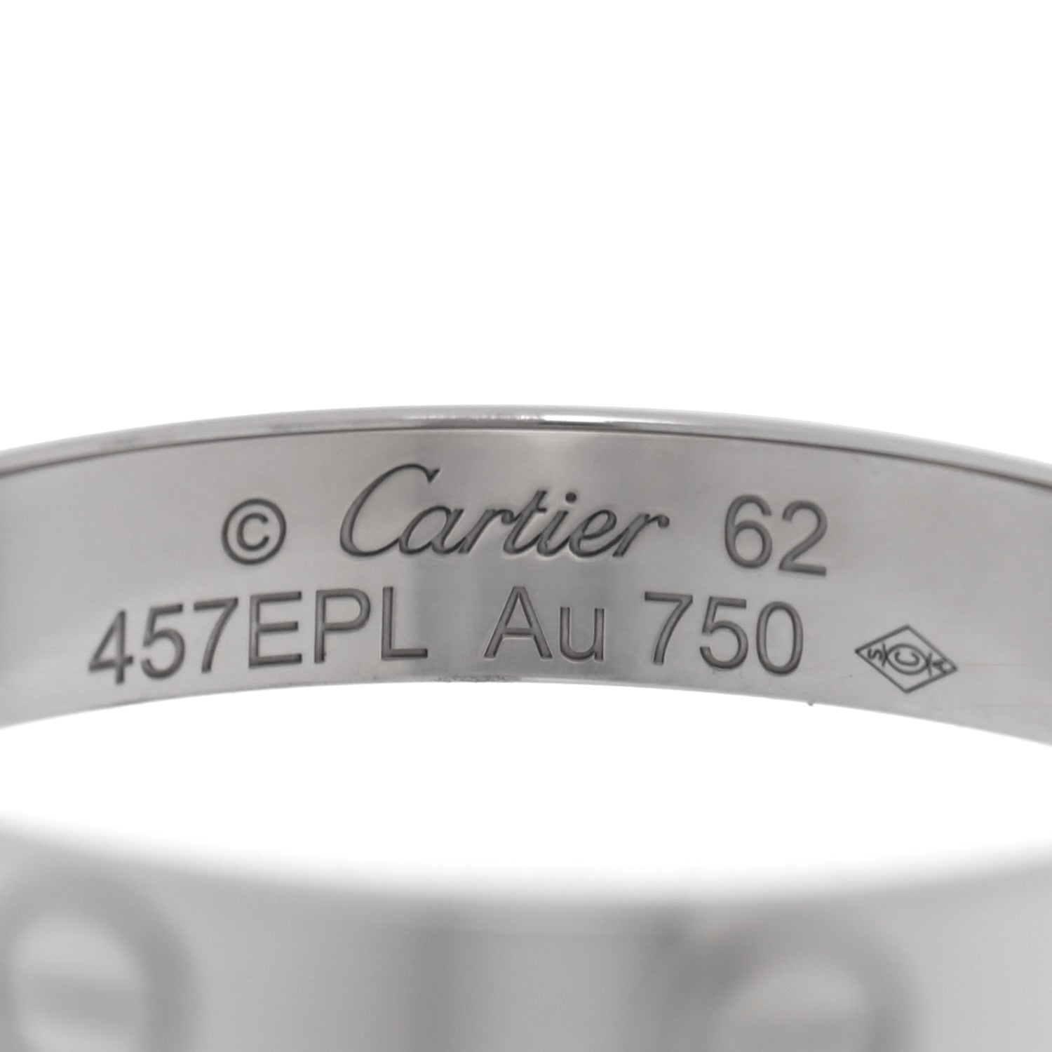 Cartier 18K White Gold 3.5mm LOVE Wedding Band Ring 62 10 4 of 5