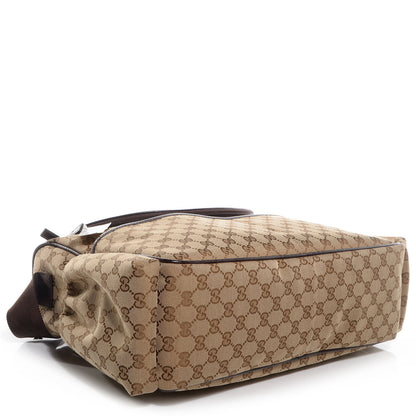 Gucci Monogram Natural Pigskin Large Diaper Bag Beige Ebony Cocoa Dark Chocolate 4 of 9