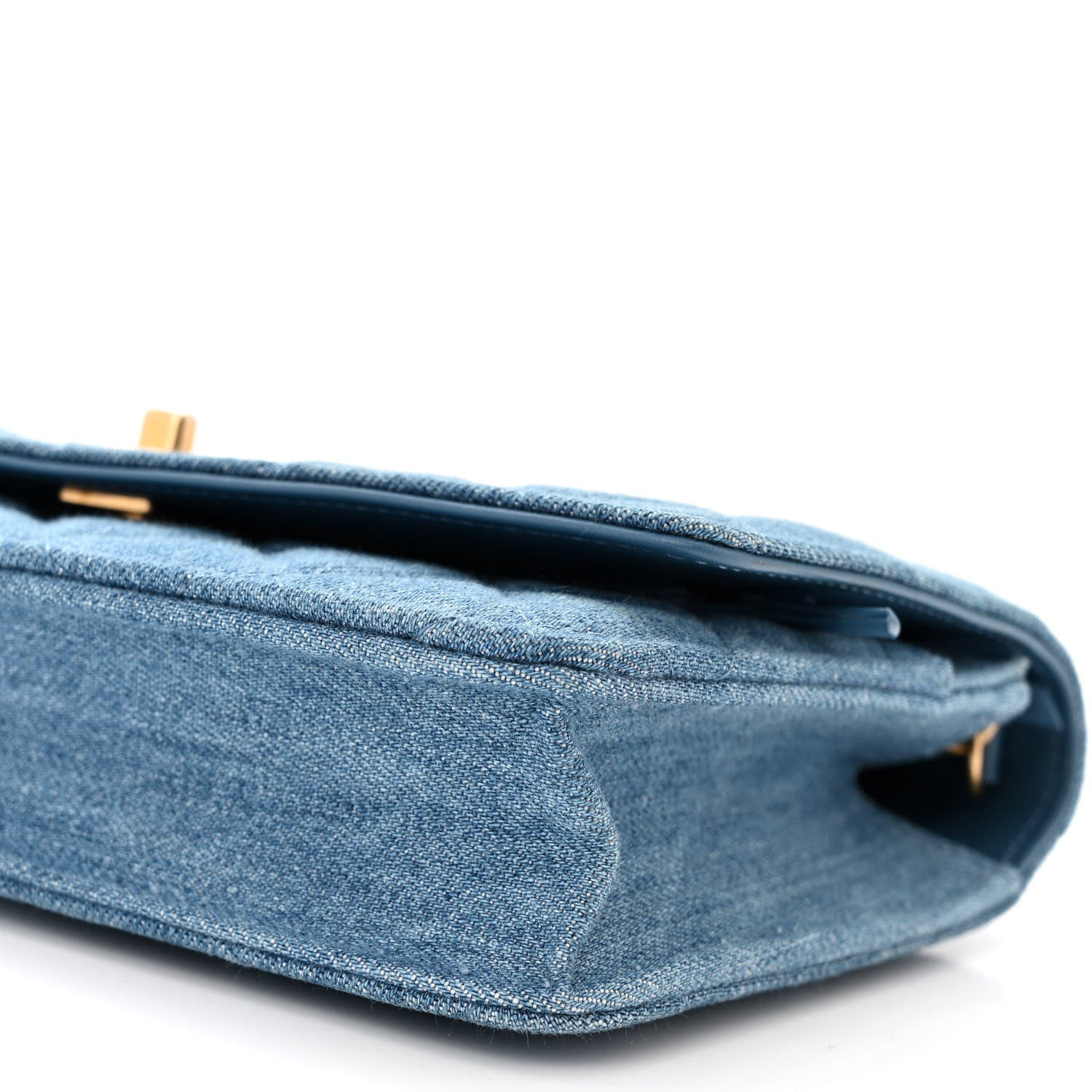 Chanel Denim Quilted CC Pearl Crush Wallet on Chain WOC Blue 11 of 11