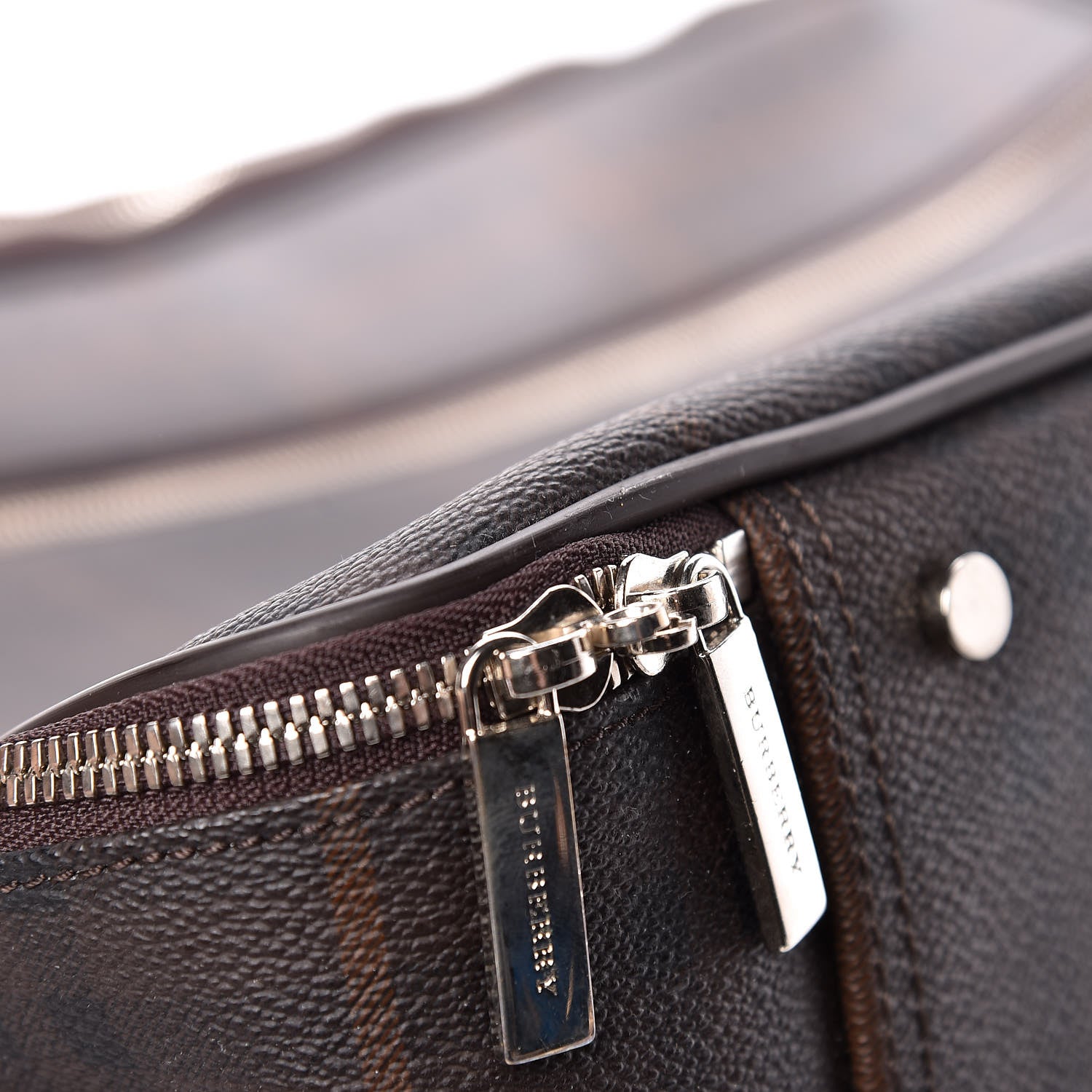 Burberry Smoked Haymarket Check Carry On Travel Bag Chocolate 11 of 17