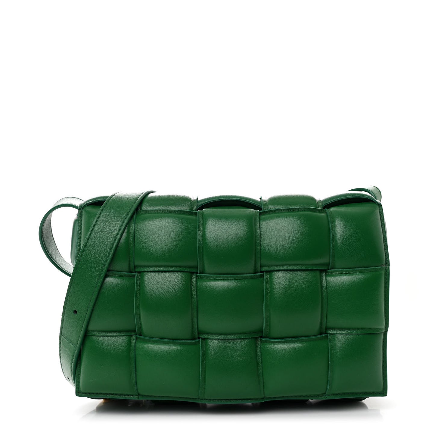Nappa Maxi Intreccio Padded Cassette Crossbody Bag Racing Green