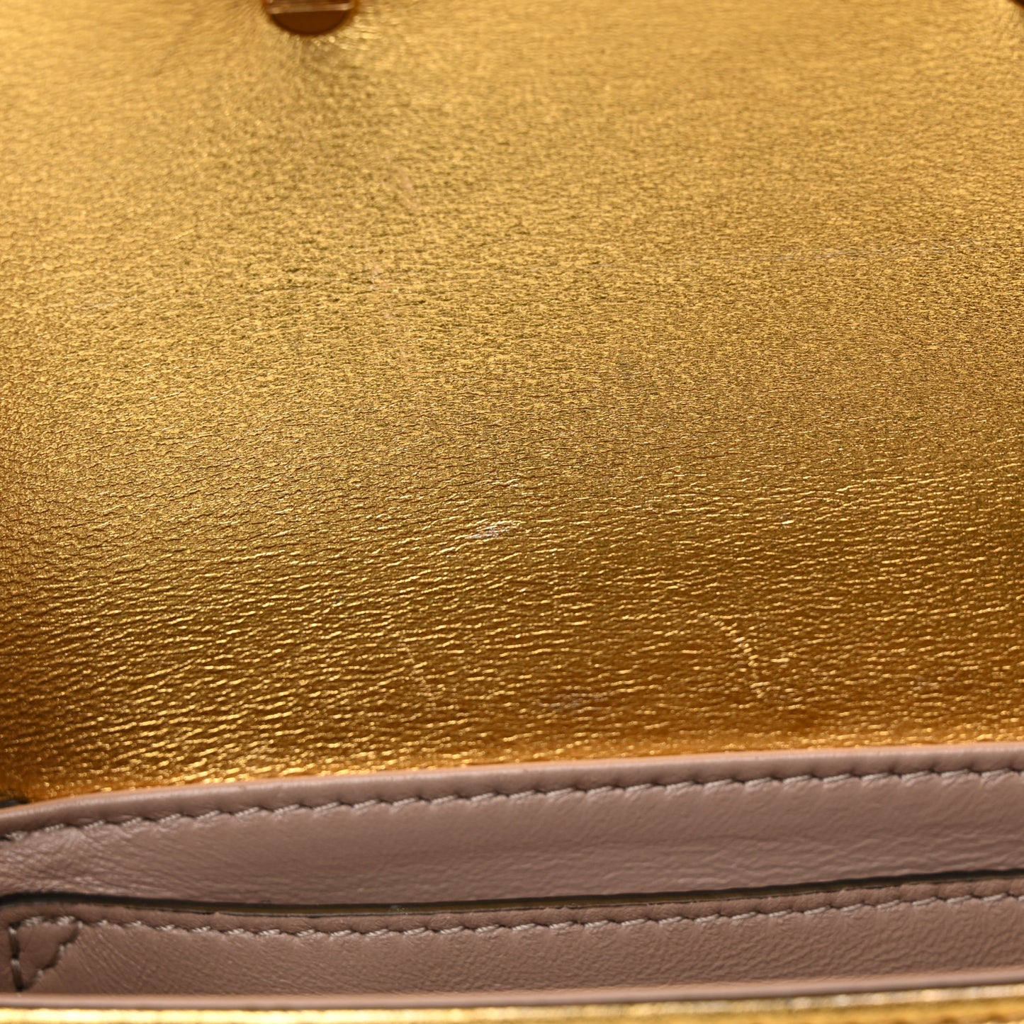 Metallic Nappa Small Supervee Crossbody Bag Gold