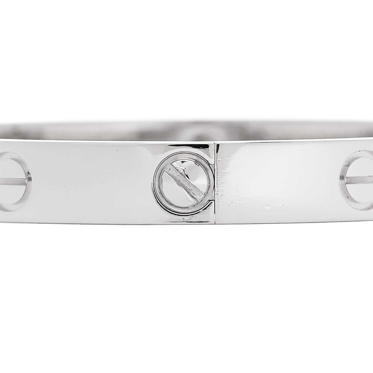 Cartier 18K White Gold 4 Diamond LOVE Bracelet 16 4 of 9