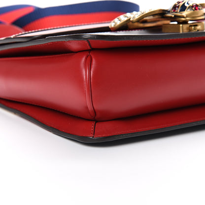 Gucci Calfskin Sylvie Web Queen Margaret Shoulder Bag Blue Agata Hibiscus Red Mystic White 8 of 11