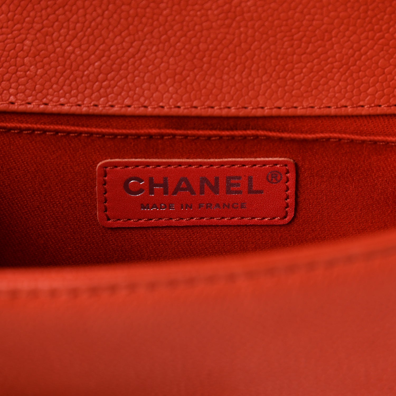 Chanel Caviar Stitched Small Boy Flap Dark Orange 6 of 11