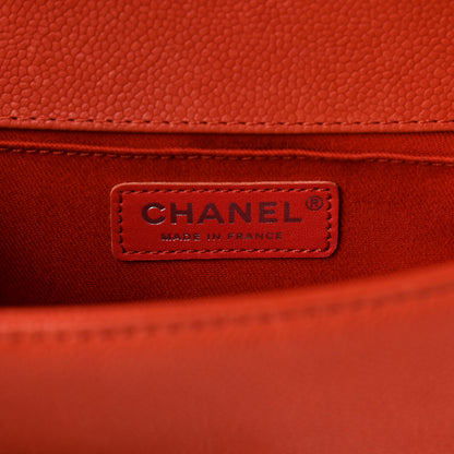 Chanel Caviar Stitched Small Boy Flap Dark Orange 6 of 11