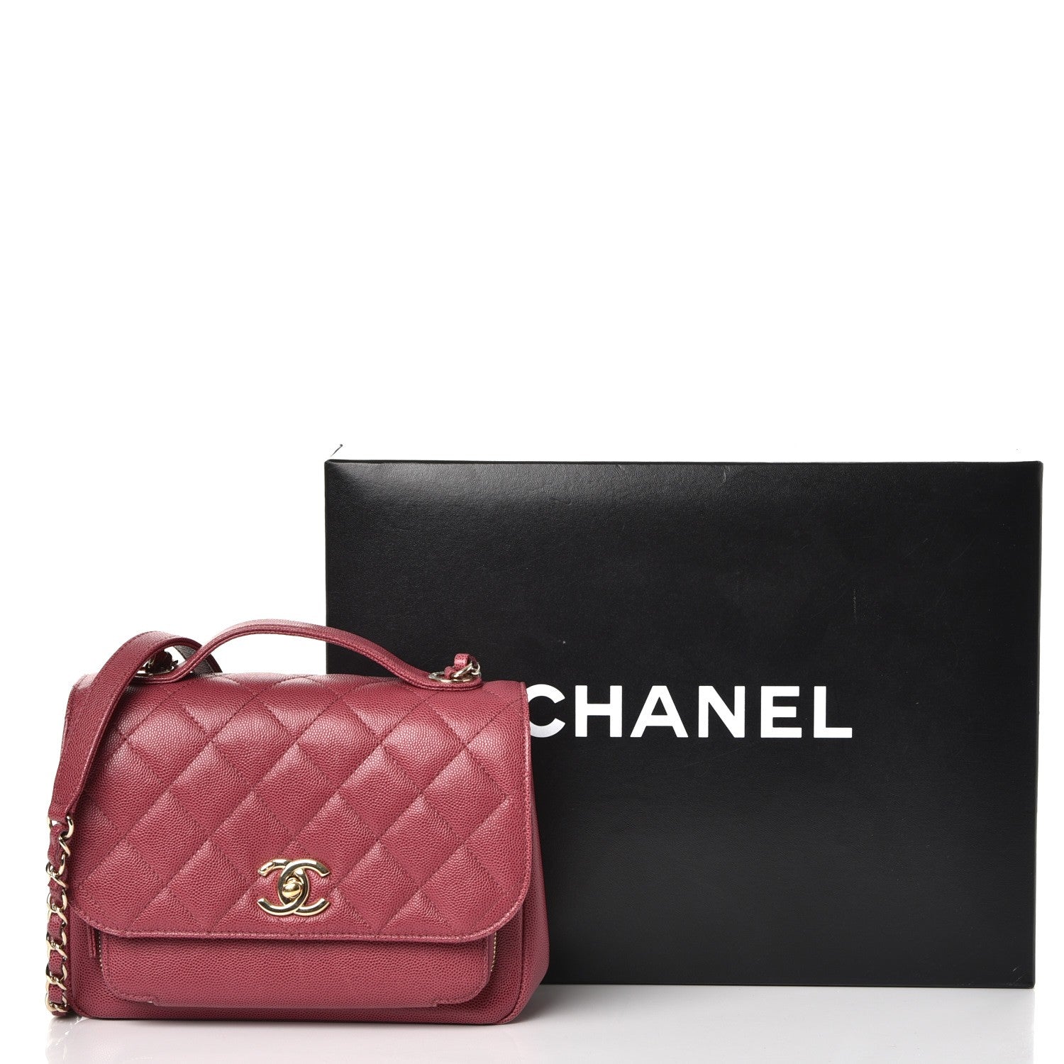 Chanel Caviar Quilted Small Business Affinity Flap Dark Pink 10 of 10