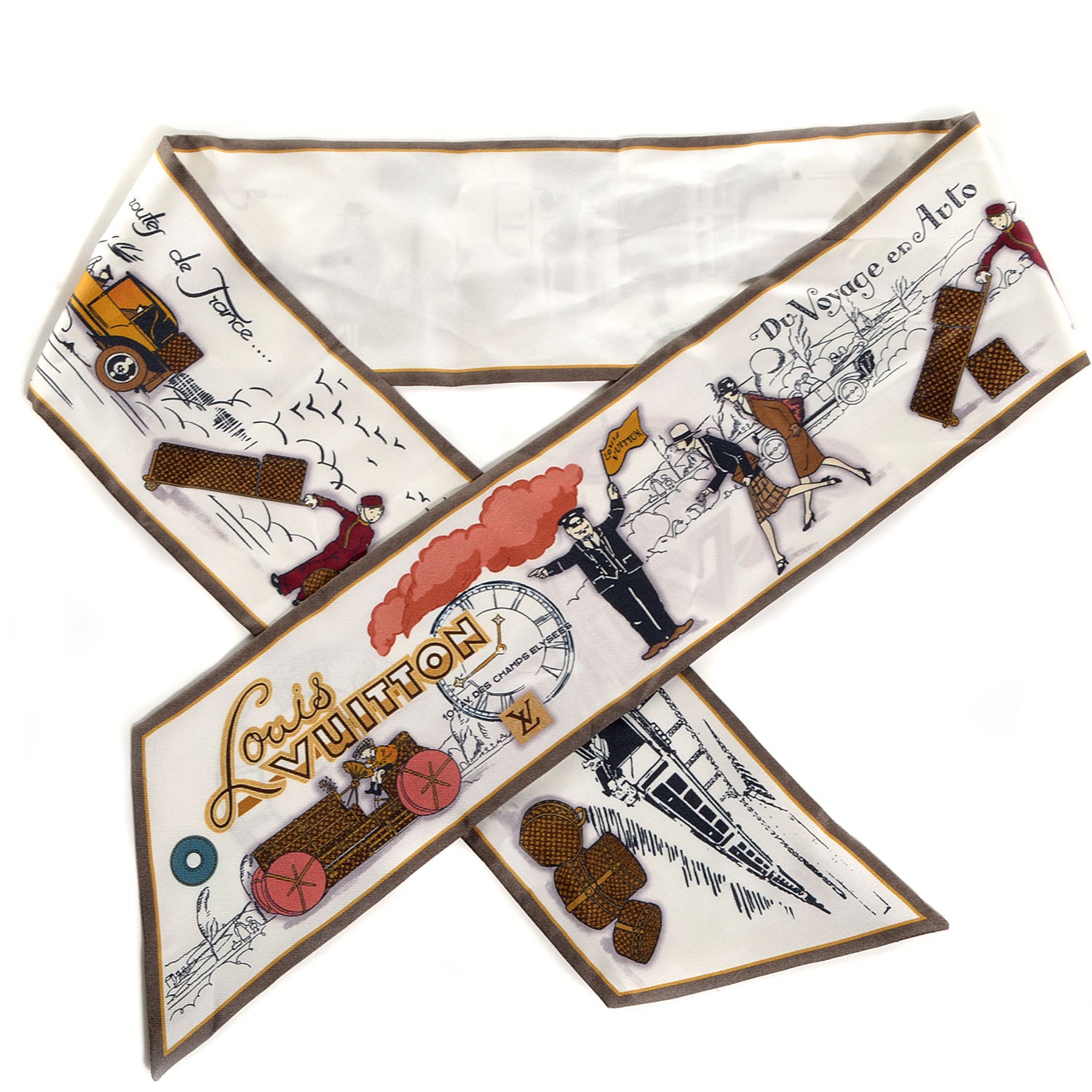 Louis Vuitton Silk LV Comics Bandeau Taupe 1 of 6