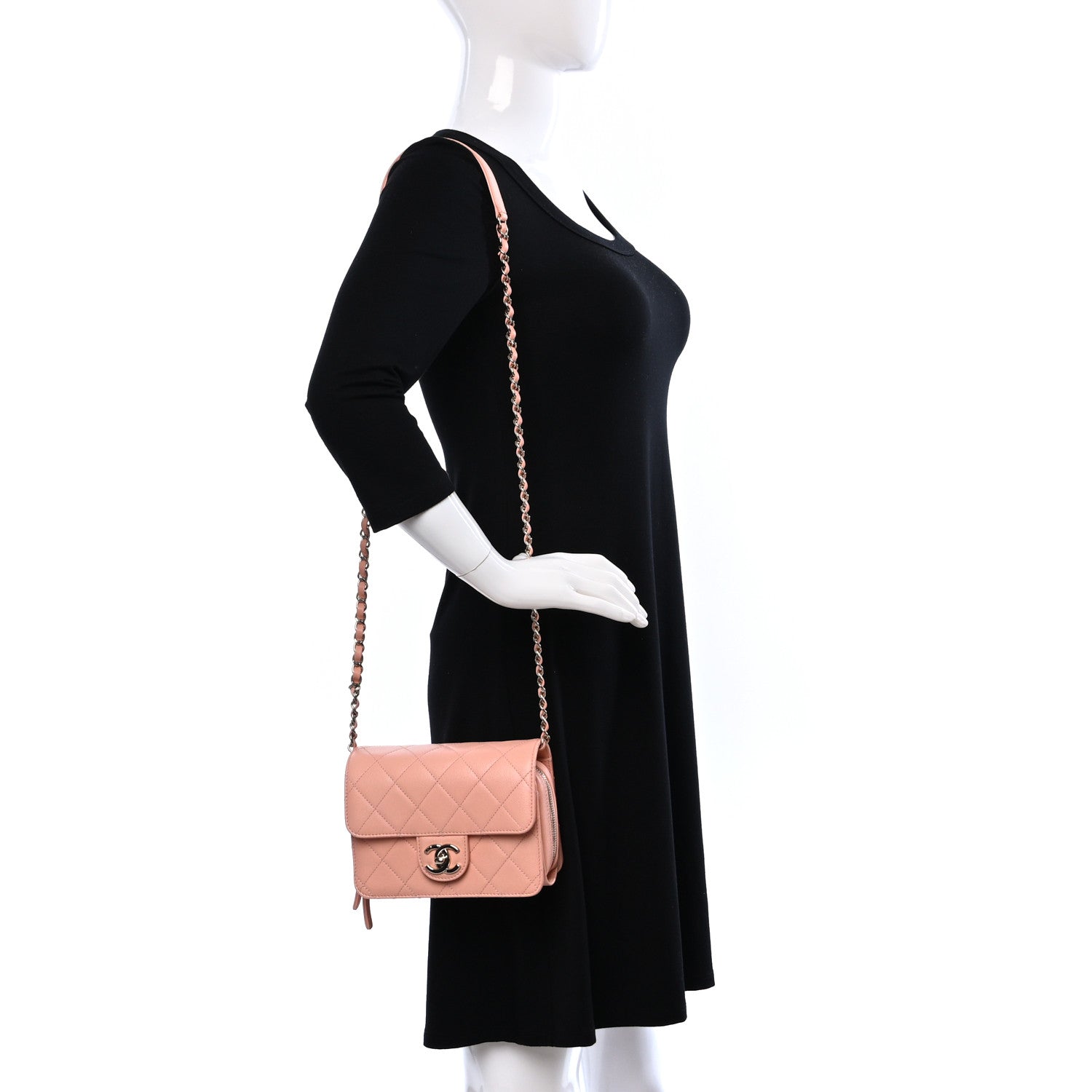 Chanel Caviar Quilted Like A Wallet Flap Coral 3 of 10